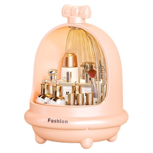 化妆品收纳盒旋转防尘化妆刷收纳筒梳妆台桌面笔架口红眼影置物架