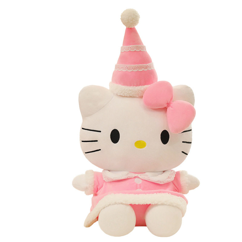 可爱生日帽子凯蒂猫毛绒玩具礼物