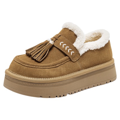 LeeCooper厚底雪地靴女款2025新款冬季时尚绒面加绒保暖增高棉鞋