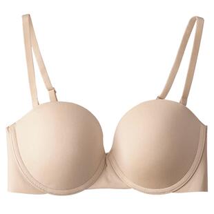 有致无痕内衣女舒适软钢圈聚拢收副乳无肩带光面隐形双面真丝文胸