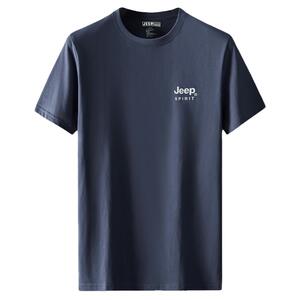 JEEP短袖t恤男纯棉宽松大码百搭夏季纯色圆领休闲半袖简约打底衫