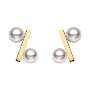 朱珠同款HELAS赫拉百分号耳环Akoya海水珍珠耳钉18K金情人节礼物