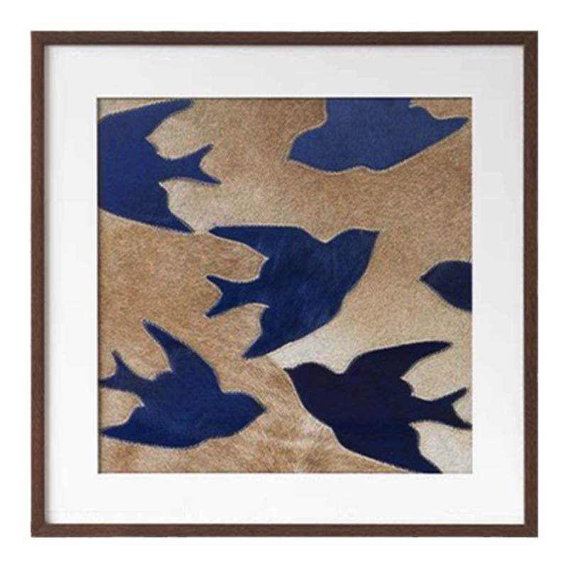 真牛皮手工装饰画中古风艺术挂画