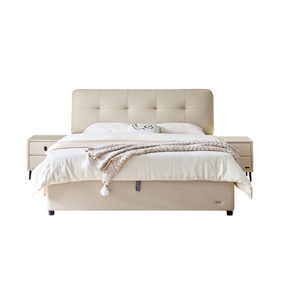 全友家居奶油风真皮床