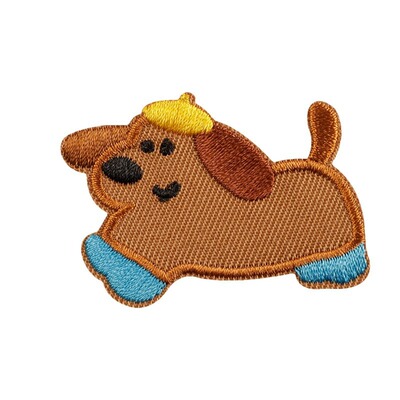 自粘刺绣卡通香肠狗补丁贴