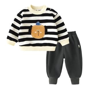 男童卫衣套装春天男女宝帅气春秋装裤子婴儿2026春季时尚外出潮服