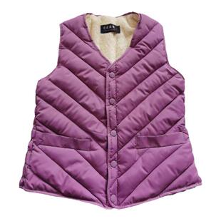 冬季加绒棉衣内胆马甲女士保暖羽绒棉背心打底妈妈小马夹坎肩外穿