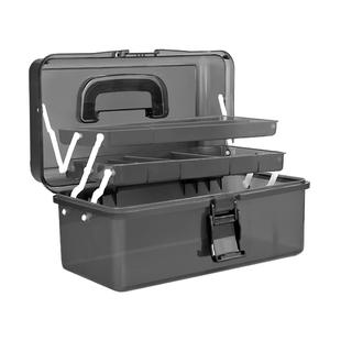 黑色美术生工具收纳盒书法素描笔盒工具箱画材用品美术生工具箱加厚大号折叠颜料毛笔收纳盒国画工具收纳箱笔