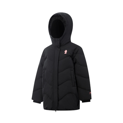 李宁女大童鸭绒中羽绒服