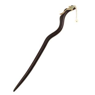 檀木簪流苏步摇如鱼得水玉质古装发簪黑檀木汉服茶服旗袍简约头饰