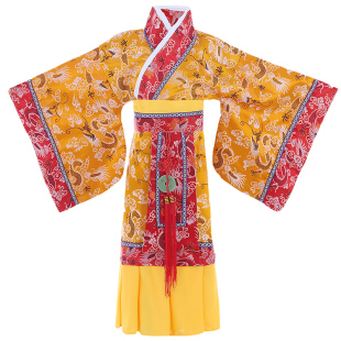 儿童古装男童明制汉服皇帝太子龙袍秦汉唐朝明朝清朝表演出服唐装