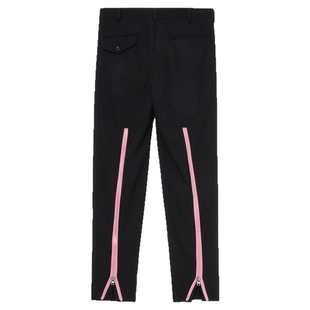 IT CDG COMME des GARCONS HOMME PLUS男装饰拉链修身长裤西装裤