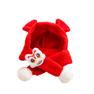 狗狗帽子猫猫头套头饰新年帽泰迪法斗约克夏比熊小狗宠物猫咪帽子