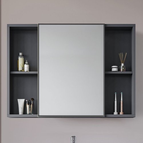 太空铝式浴室镜柜浴室柜储物箱卫生间厂镜柜卫生间镜子小户型组合