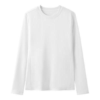 可机洗内搭长袖T恤拇指白小T