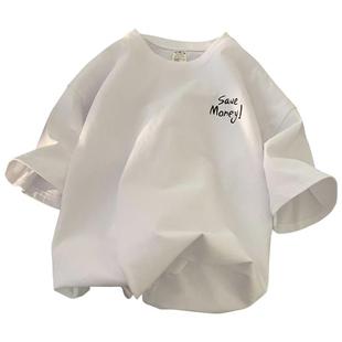 刺绣t恤男夏季美式复古男款衣服潮牌潮流半袖纯棉300g重磅短袖