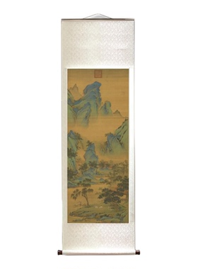 春山吟赏图仇英高清微喷卷轴画