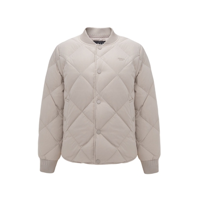 GUESS简约罗纹菱格绗缝羽绒服