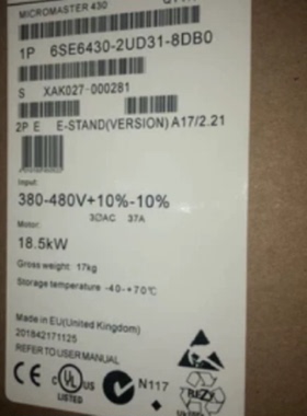 议价6SE6430-2UD31-8DB0/8DBO西门子M440变频器18.5KW 3AC380-480
