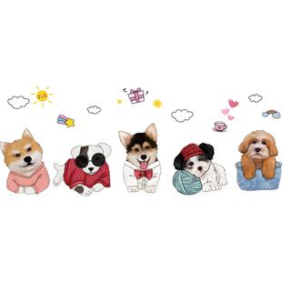 宠物店吧台贴纸墙面装饰卡通墙贴纸大图案3d立体墙纸瓷砖自粘贴画