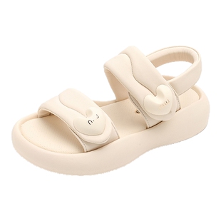 FVM女童运动凉鞋黑色儿童超火公主鞋子2025新款夏季夏款大童女孩