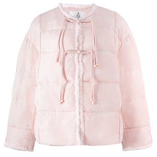 衣纱布菲樱琅浪漫国风肌理提花羽绒服冬季新款古典婉约外套女