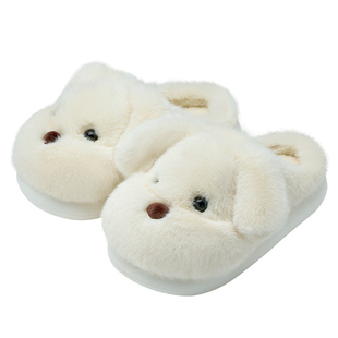 棉拖鞋女款冬季2026新款室内家居保暖厚底防滑可爱小狗毛毛绒棉鞋