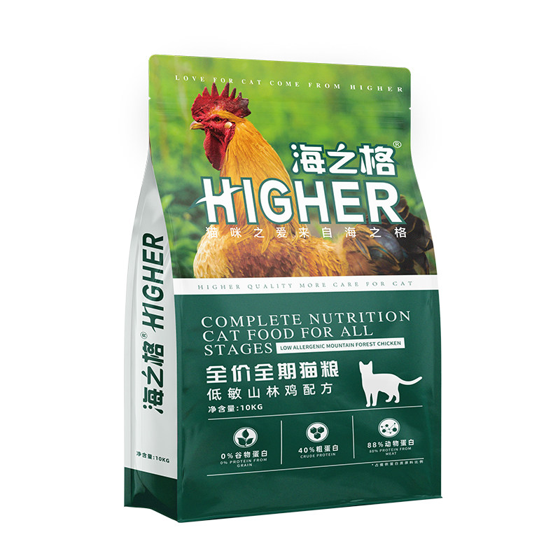 海之格全价全期膨化猫粮鸡肉无谷物肠胃优护低敏山林鸡配方10kg
