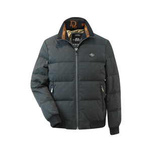 立领短款羽绒服男士冬季款韩版高端品牌时尚百搭气质字母暗花外套