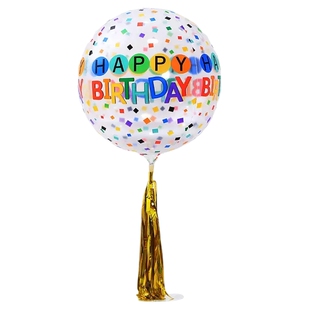 ins风儿童生日装饰场景布置彩色印花圆球4D气球桌飘拍照派对摆件