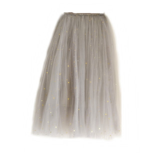 女童春秋冬半身裙网纱裙小中大童星星亮片女孩儿童中长款韩版长裙