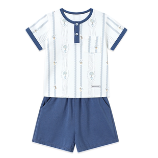【新品】Domiamia儿童睡衣分体套装男童大童男宝宝短袖短裤家居服
