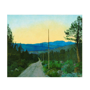 乡村公路 索尔贝格喷绘仿制油画风景挂画客厅餐厅沙发背景装饰画