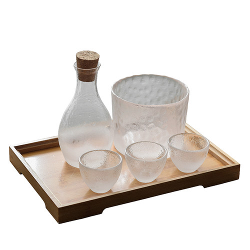手工云雾玻璃小酒杯加厚清酒杯白酒杯古风酒具套装一两杯酒壶酒盅