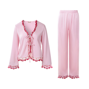 NoirTease2026新款春秋法式时尚薄款丝质性感睡衣女士套装家居服