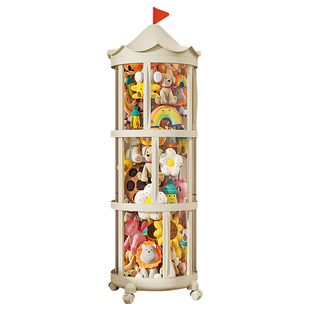 友耐大直径娃娃收纳桶家用毛绒玩具透明筒整理箱儿童公仔收纳神器