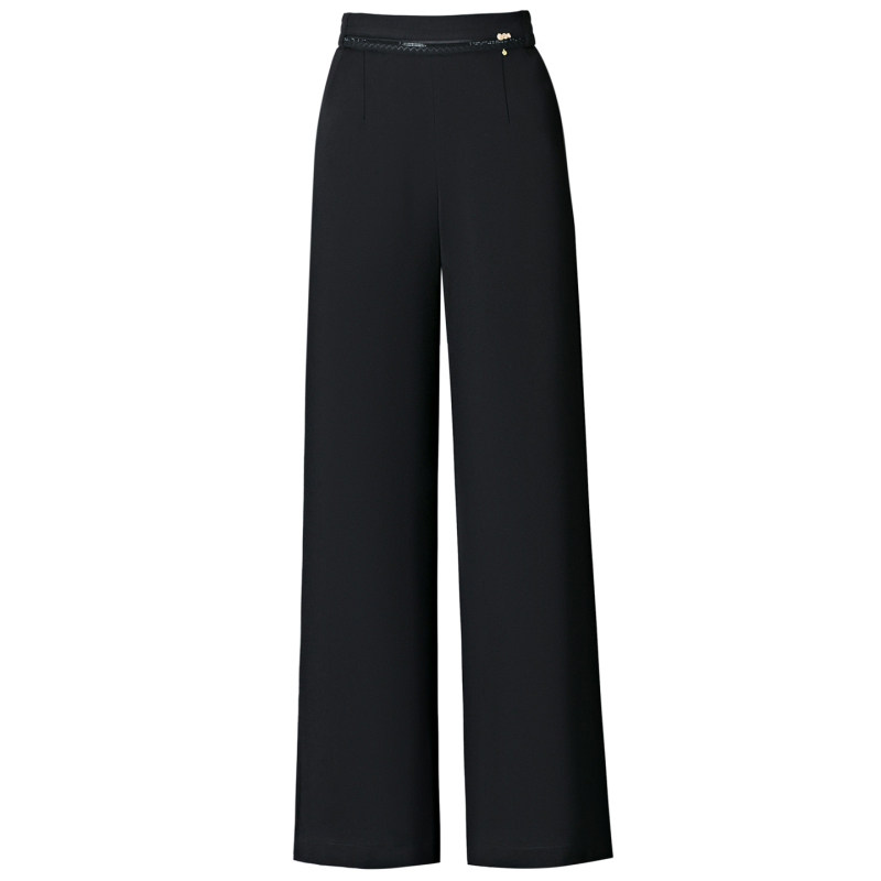 通勤黑色高腰显瘦妈妈阔腿裤