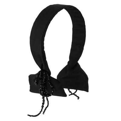 L9000/缎面流苏复古黑色发箍日系