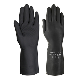 安思尔耐酸碱手套加厚乳胶化学实验室防腐蚀防水油橡胶工业化工用