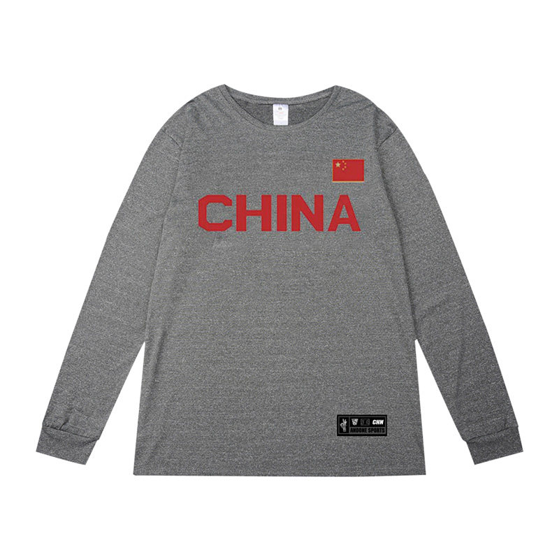 篮球运动长袖T恤CHN高弹速干投篮服宽松男篮训练服透气跑步健身男