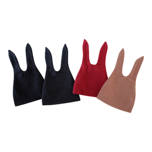 婴儿帽子加厚保暖双貂针织儿童初生新生儿男女宝宝胎帽揪揪帽秋冬