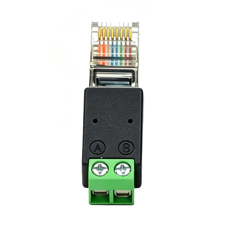 厂家直销RJ45转485端子RJ45水晶头转2pin免焊接线端子网线转接头