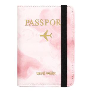 新款护照包大理石纹多功能证件收纳卡包女防盗刷旅行护照机票卡夹