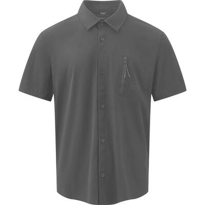 【凉感】CAT卡特25秋冬新品男士户外美式经典压胶短袖衬衫外套