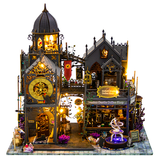新品diy手工小屋霍洛魔堡大型别墅魔法房子建筑玩具模型生日礼物
