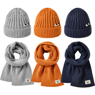 【暖冬】伊米伦2024秋冬新款儿童羊毛帽子围巾保暖针织帽围巾亲子