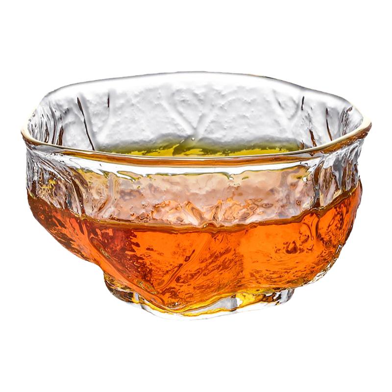 玻璃主人杯加厚锤纹小茶杯