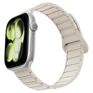 匠戴适用苹果s11手表带iwatch10表带applewatch10女款新磁吸硅胶手环watch9男Ultra3运动SE3卡扣Ultra2腕表带