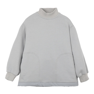 ei童装儿童半高领加绒卫衣2025冬装新款男女童韩版宽松休闲上衣