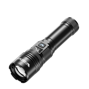 微笑鲨手电筒强光超亮可变焦超长续航家用户外远射便携多功能手电